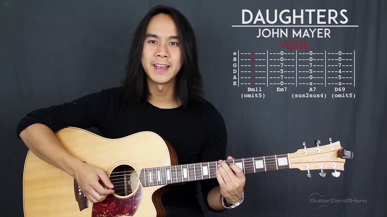 Daughters John Mayer Guitar Tutorial Lesson Acoustic