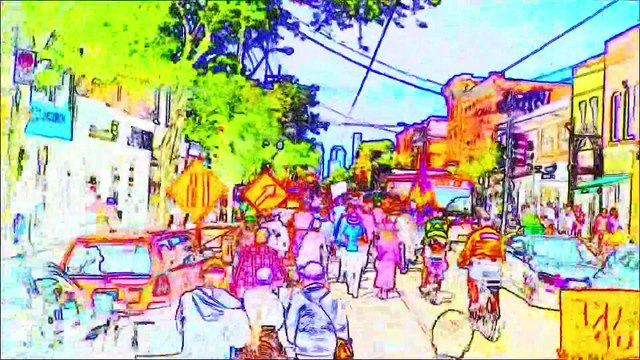 140 batshit-delusional fringe/conspiracy/truthers march from queens park to bloor (backwards)