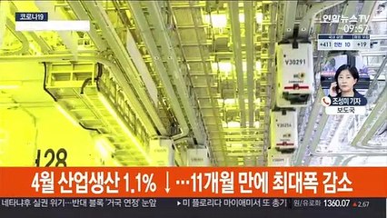 4월 산업생산 1.1% 감소…소비지수는 역대 최고