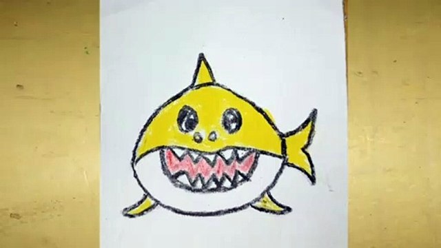 Baby shark cartoon drawing for kids