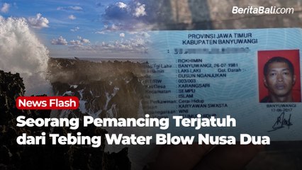 Seorang Pemancing Terjatuh dari Tebing Water Blow Nusa Dua