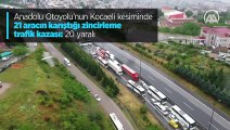 Anadolu Otoyolu'nun Kocaeli kesiminde 21 aracın karıştığı zincirleme trafik kazası: 20 yaralı