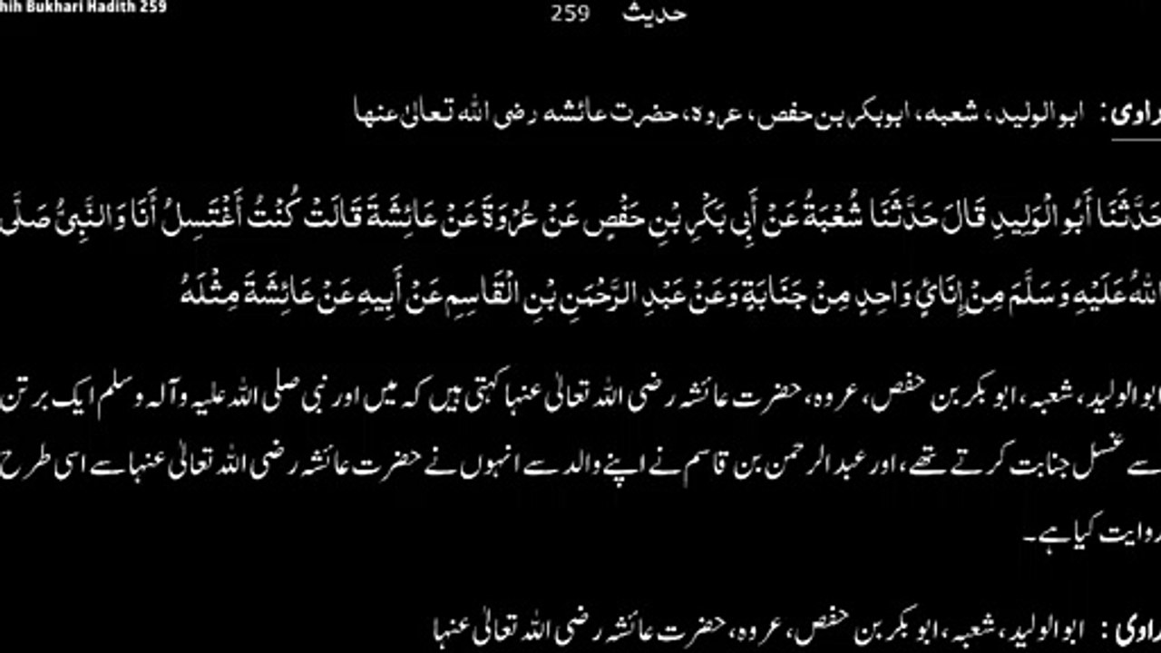 Watch *Hadith 259 Sahih Bukhari*
