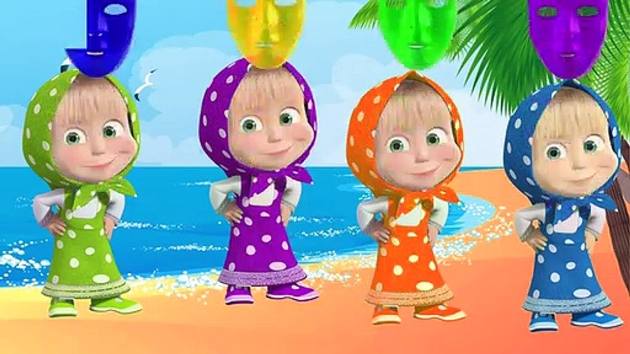 رؤوس خاطئة كرتون الكائن الفضائي الأخضر-- سبونج بوب ماشا والدب القط توم تعلم الوان اطفال Masha