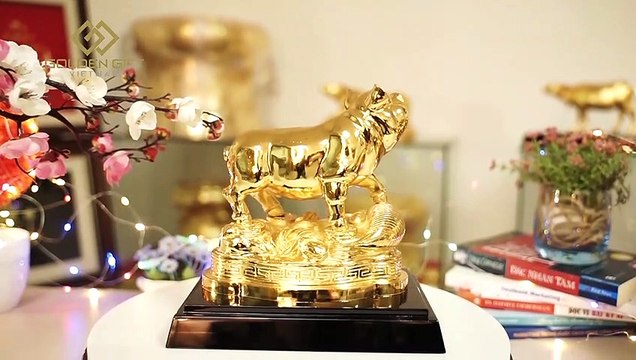 Tượng Heo Phong Thuỷ Mạ Vàng 24K Size Lớn - Golden Gift Việt Nam