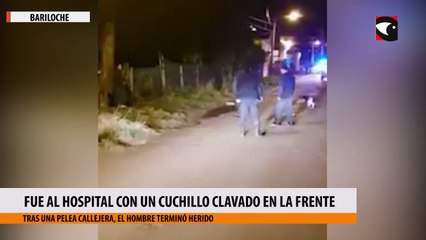 Fue al hospital con un cuchillo clavado en la frente
