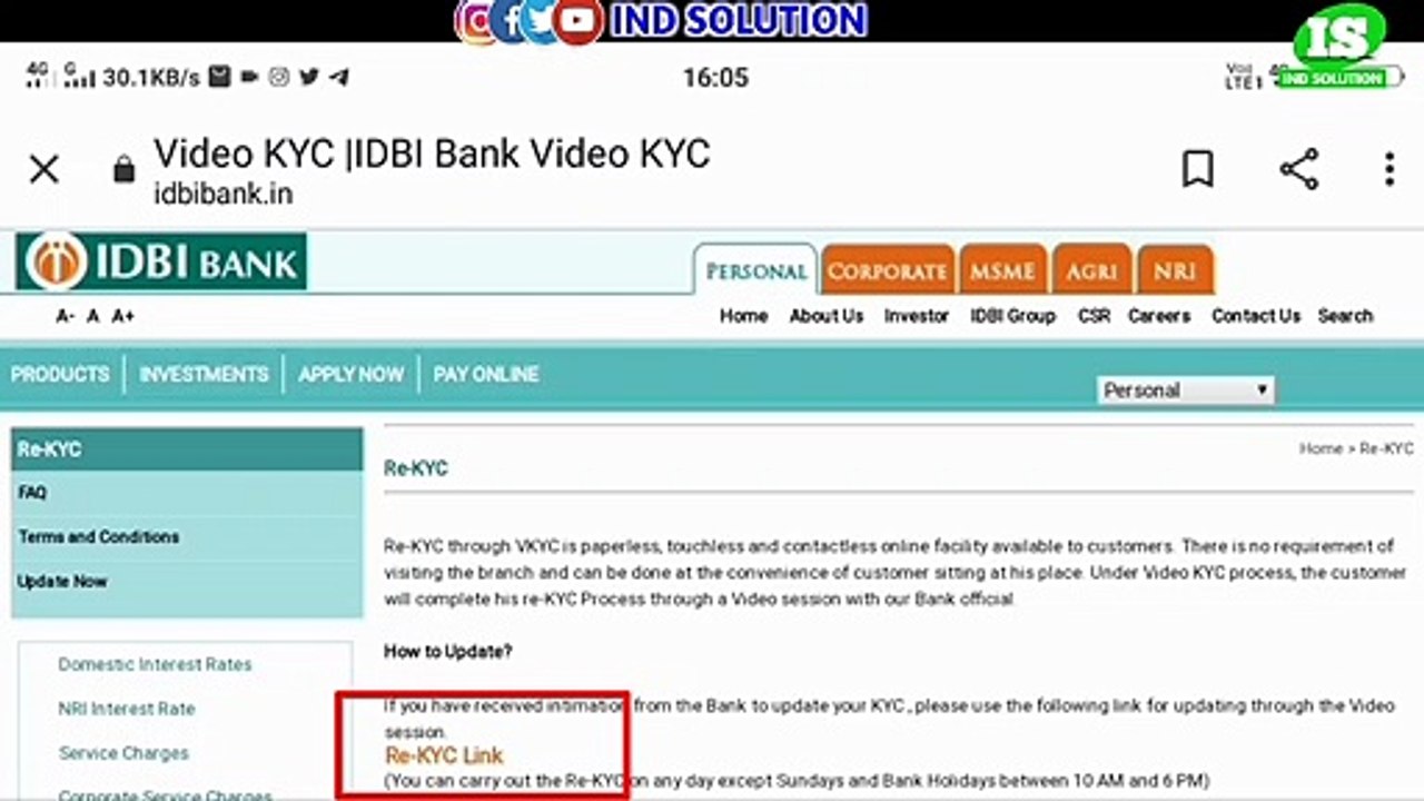 IDBI BANK Re video full call kyc || IDBI BANK  BALANCE ACCOUNT OPENING || IDBI Re VIDEO CALL KYC LAUNCHED