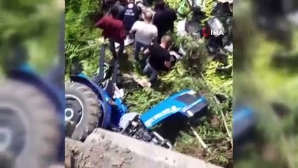 Amasya’da traktör köprüden Yeşilırmak Nehri'ne uçtu