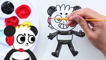 Learn To Draw And Color Combo Panda For Kids With Ryan!!