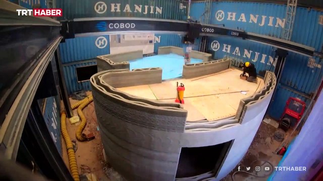 Belçika'da, 3 boyutlu yazıcıyla dünyanın ilk tek parça beton evi yapıldı
