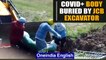 Covid body transported by JCB excavator in UP | Shocking video | Watch | Oneindia News