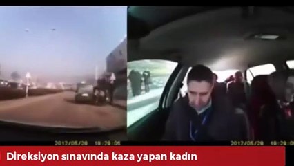 Genç kadın direksiyon sınavında aşırı heyecanlanınca...