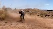 Man runs straight into approaching dust devil