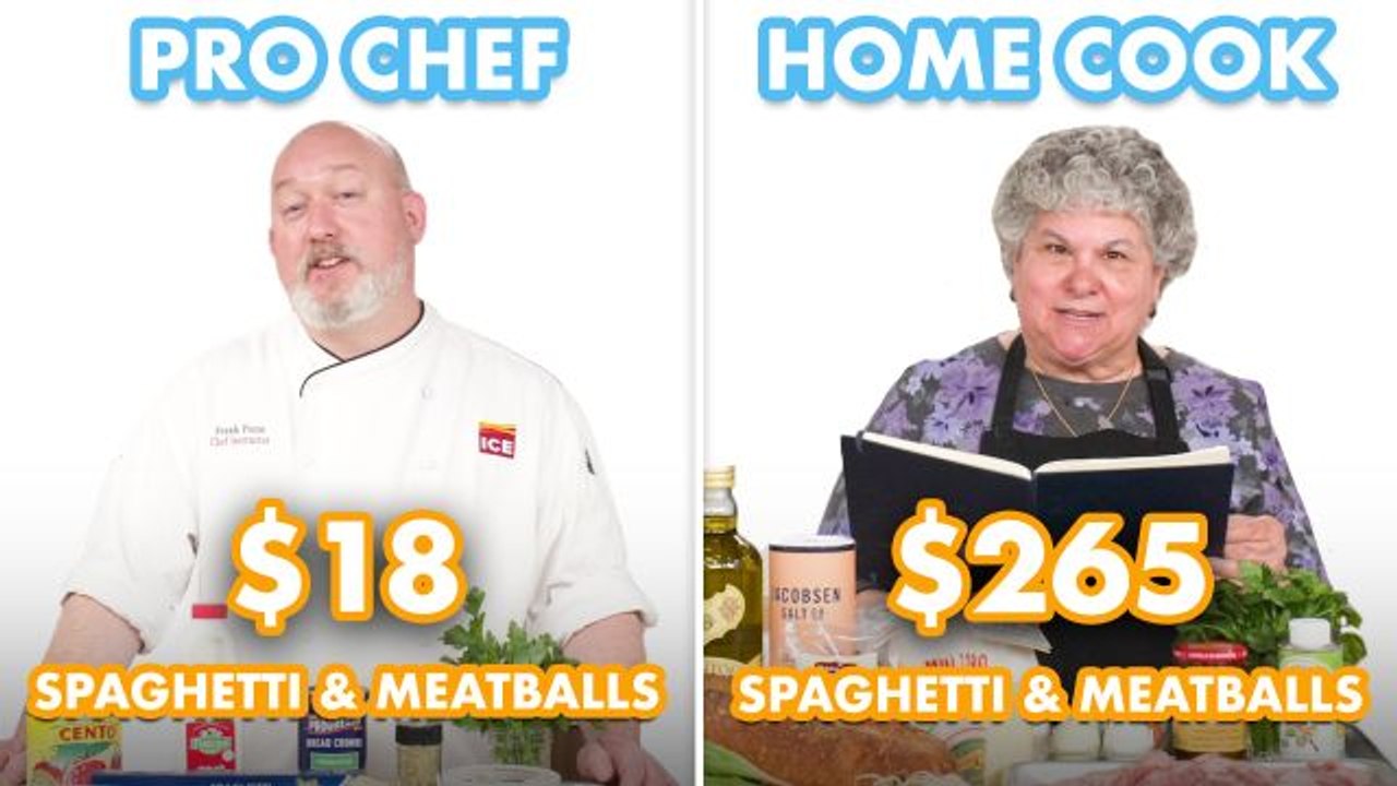 $265 vs $18 Spaghetti & Meatballs: Pro Chef & H...