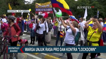 Terjadi Demo Pro Kontra Lockdown Corona di Bogota Kolombia