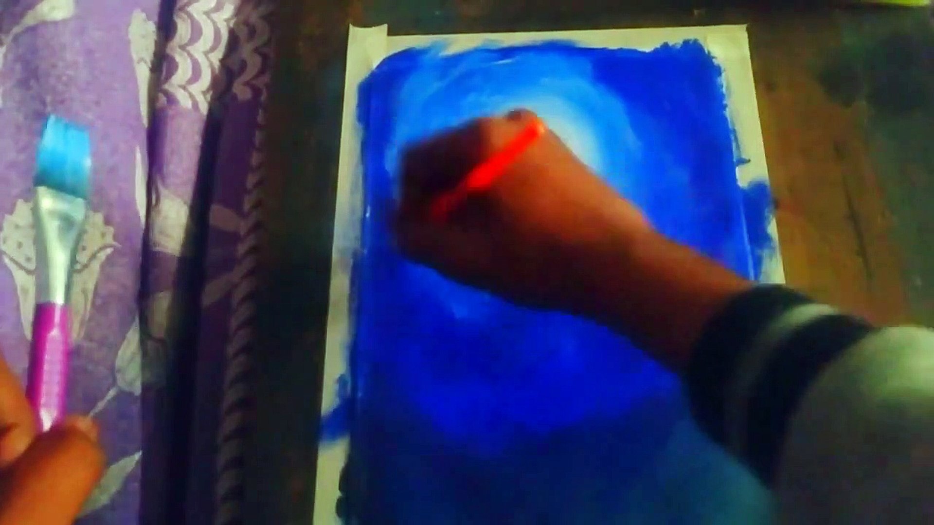 How to draw Easy Night scene in acrylic Easy Acrylic Painting On Paper 024  UAM
