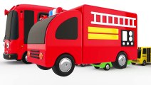 Colors for Children to Learn with Bus Transporter Toy Street Vehicles - Educational Videos