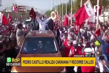 Arequipa: simpatizantes reciben entre aplausos a candidato presidencial Pedro Castillo