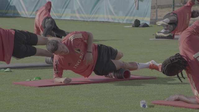Premier entrainement collectif des Diables Rouges avant l'Euro