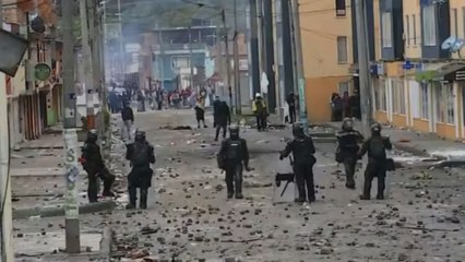 Facatativá vivió fuerte jornada de enfrentamientos entre manifestantes y el Esmad