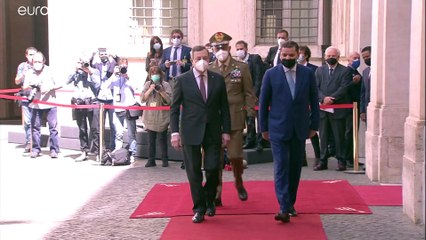 Draghi incontra il premier libico Dbeibah: "Tema migratorio una priorità per entrambi"