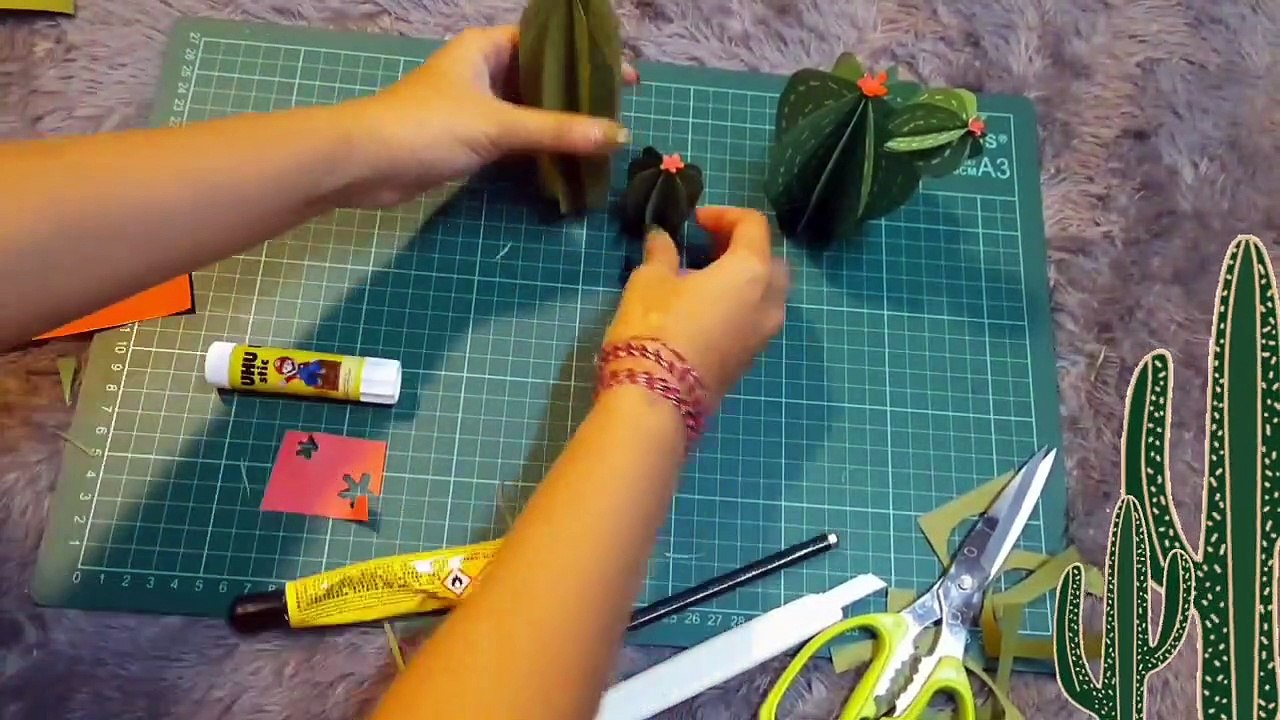 Diy Room Decor Aesthetic Indonesia || Mini Kaktus Dari Kertas