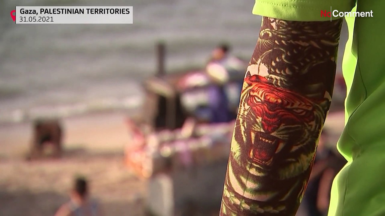 Familien in Gaza zieht es an den Strand