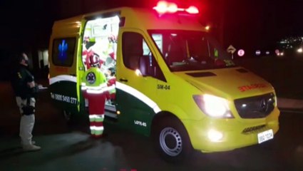 Carro e moto se envolvem em acidente de trânsito na BR-277, no Trevo da Portal