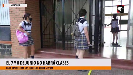 El 7 y 8 de junio no habrá clases en Misiones para desinfectar las escuelas donde se vota