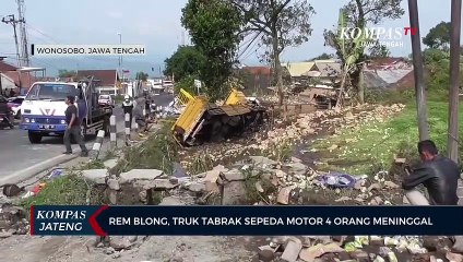 Rem Blong, Truk Tabrak Sepeda Motor 4 Orang Meninggal