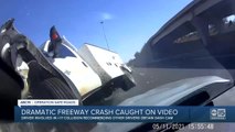 Dash camera captures moments before massive crash