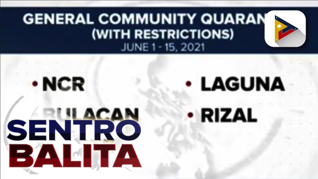 GCQ with restrictions sa NCR Plus, pinalawig pa hanggang June 15 habang 14 lugar, isinailalim sa MECQ; update sa iba't ibang restrictions, inilatag