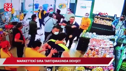 Marketteki sıra tartışmasında dehşet