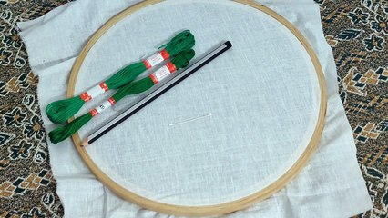 HOW TO MAKE SIMPLE EMBROIDERY DESIGNS ON CLOTHS-LEAF EMBROIDERY TUTORIAL FOR BEGINNERS [PART-3]