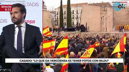 Casado defiende la manifestación en Colón: "Lo que da vergüenza es tener fotos con Bildu"