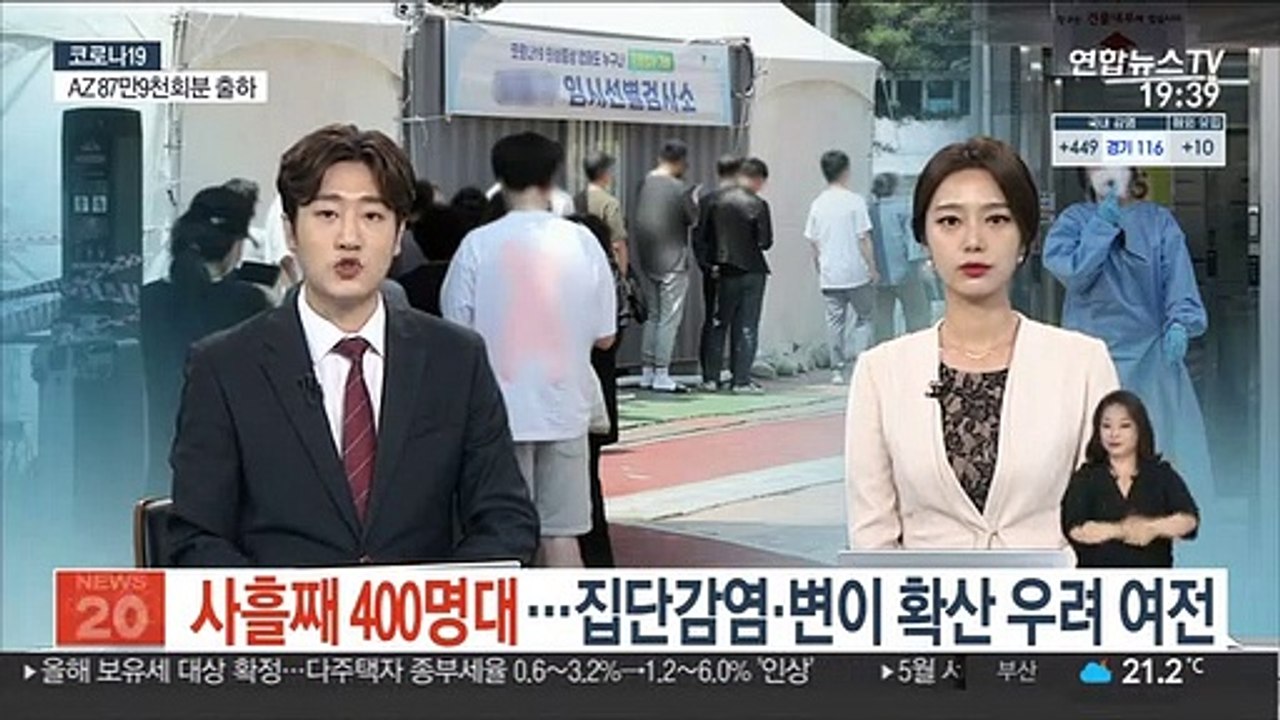 사흘째 400명대…집단감염·변이 확산 우려 여전