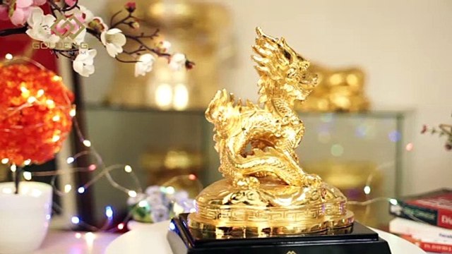 Tượng Rồng thời Nguyễn mạ vàng 24K - Golden Gift Việt Nam