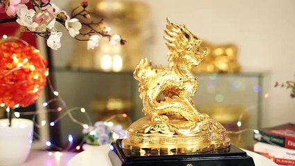 Tượng Rồng thời Nguyễn mạ vàng 24K - Golden Gift Việt Nam