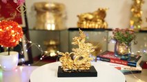 Tượng Rồng vờn mây mạ vàng 24K - Golden Gift Việt Nam