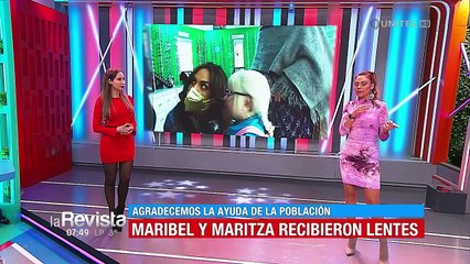 La pequeña Maribel y su mamá reciben lentes para mejorar su visión