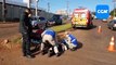 Motociclista fica ferida em acidente no viaduto da PRc-467 com a Avenida Rocha Pombo