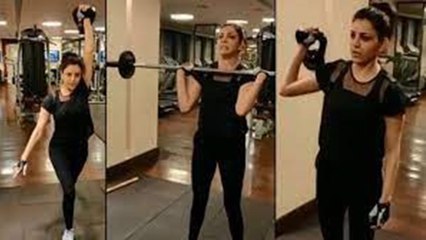 Actress Kajal Aggarwal Gym workout Video(Telugu)