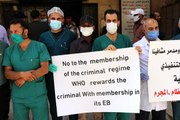 Suriyeli sağlık çalışanları, Esad rejiminin DSÖ'nün Yürütme Kurulu'na üye seçilmesini protesto etti