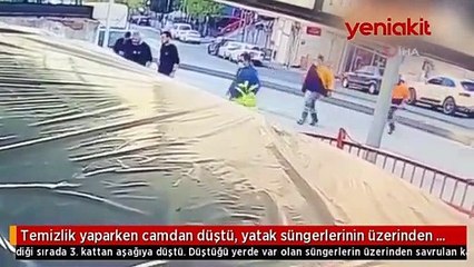 Tam yere çakılacakken kıl payı yatağa düştü! O anlar böyle görüntülendi