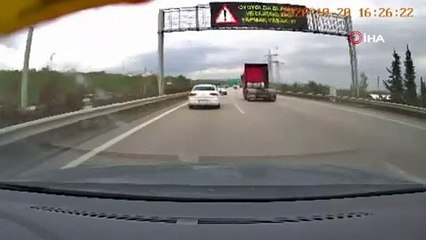 Otobanda köpek faciasından kıl payı kurtuldular...O anlar kamerada