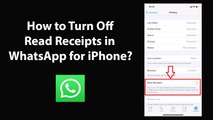 How to Turn Off Read Receipts in WhatsApp for iPhone?