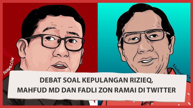 Debat Soal Kepulangan Rizieq, Mahfud MD dan Fadli Zon Ramai di Twitter