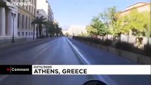 Empty streets in Athens as coronavirus lockdown begins in Greece