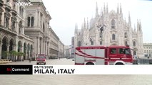 شاهد: شوارع ميلانو شبه خالية وخوف إيطالي من تكرار مأساة موجة كوفيد-19 الأولى