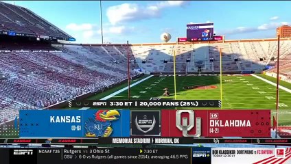 College Gameday   Kirk Herbstreit reacts to Kansas vs Oklahoma Week 10 - Who win